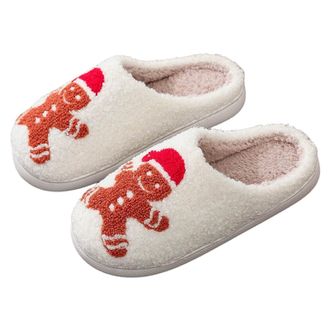 Generic Christmas Slippers Memory Foam House Slippers for Women Warm Cozy Fuzzy Bedroom Shoes Woman Indoor Outdoor Cute Cartoon Comfy Soft Non-Slip Xmas Holid