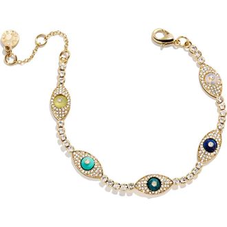 BaubleBar Iris Evil Eye Tennis Bracelet in Gold at Nordstrom