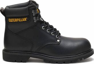 CAT Mens Second Shift Steel Toe Work Boot In Black