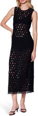 Walter Baker Brianna Openwork Maxi Dress in Black at Nordstrom Rack, Size Medium