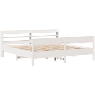 vidaXL Estructura De Cama Sin Colch&oacute;n Madera Maciza Blanca 200x200 Cm Vidaxl