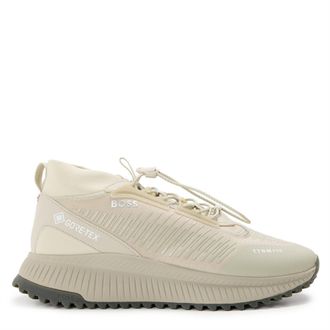 HUGO BOSS Mens Evo Runn TxtgorE-Tex 10266590 Low Top Trainers in Light Beige - Size UK 8
