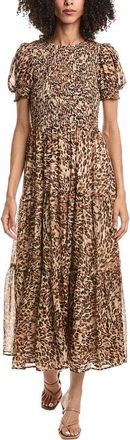 Anne Klein Puff Sleeve Smocked Maxi Dress