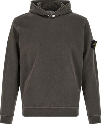 Stone Island Brown Logo Badge Hoodie