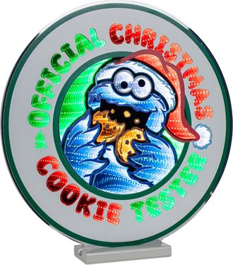 Melrose International Sesame Street Holiday Cookie Sign Ekkolight 16H - Red, Green, Blue