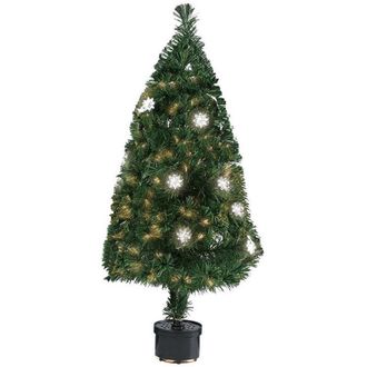Trade Shop Trade Shop - Albero Di Natale Fibra Ottica Flower 60cm 60 Punte 9 Fiori Colore Verde