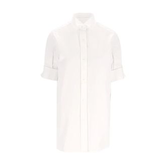 Maison Margiela Short-Sleeved Poplin Shirt - female - Maison Margiela - Shirts - White - XS - Blouses & Shirts