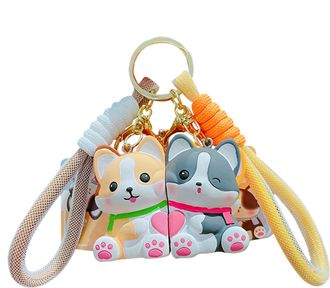 Generic Dog Keychains For Kids | Cartoon Puppy Design Matching Couple Keychain Set - Small Animal Keyring Pendant Boys Girls Women Male