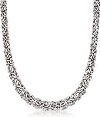 Ross-Simons Sterling Silver Graduated Byzantine Necklace