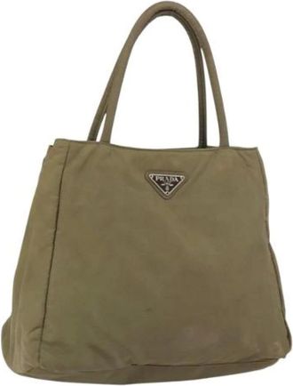 Prada Pre-owned Tote Bags, female, Green, Size: ONE SIZE Pre-owned Vintage Nylon Tote Bag