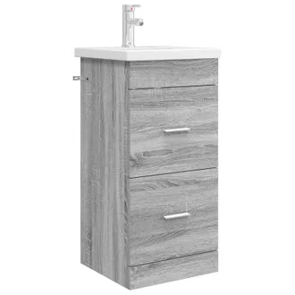 vidaXL Vanidad De Ba&ntilde;o Con Lavabo Sonoma Gris 42 X 40 X 84,5 Cm Vidaxl