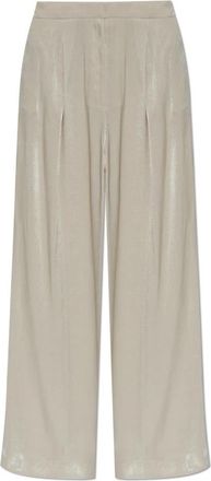 Michael Kors Wijde broek - Dames - Wijde Broeken - Beige - L - Polyester - Broeken