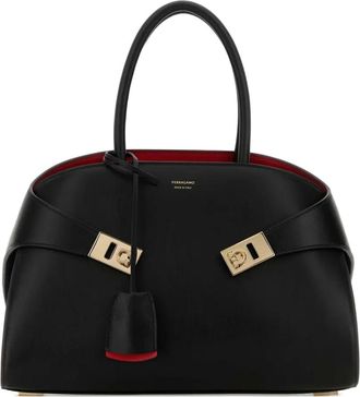 Ferragamo medium Hug leather tote bag - Black