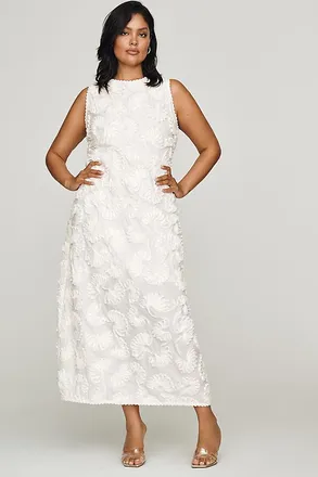 endless rose Plus Textured Midi Dress