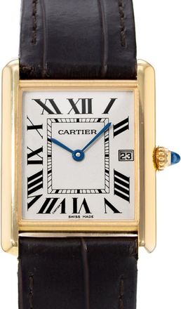 Cartier Pre-owned Cartier Tank Louis Silver Dial 18kt Yellow Gold Mens Watch W1529756