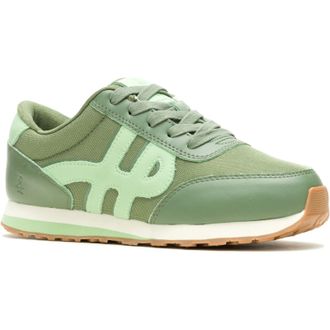 Hush Puppies Seventy8 Leather WoMens Olive Trainers - Size UK 3