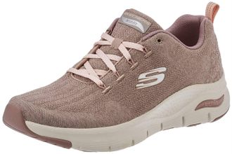 Skechers Womens Arch Fit Comfy Wave Sneaker, Dark Taupe Knit/Trim, 5.5 UK