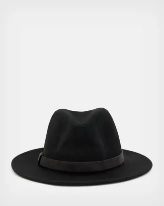 AllSaints Bronson Wide Brim Wool Fedora Hat