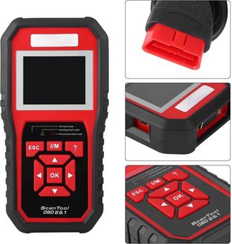 OEM Compatible Con El Esc&aacute;ner De Diagn&oacute;stico Automotriz Kw850 Obdii/eobd, Pantalla Negra/roja De 20 Cm