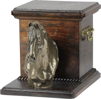 OEM Caballo Fris&oacute;n I - Urna Para Cenizas De Caballo Con Estatuilla, Elegante Urna Para Un Caballo, Urna &Uacute;nica Con Busto De Caballo De Art-dog