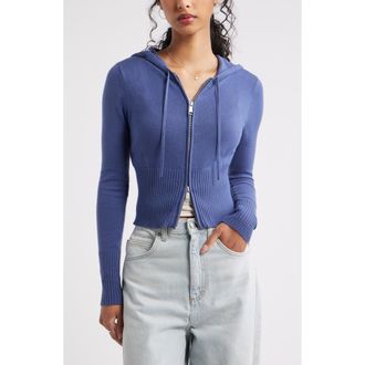 BP. Fitted Cotton Blend Hoodie in Blue Indigo at Nordstrom Rack, Size Small