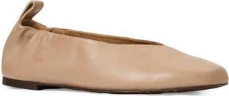 Aquatalia Clio Weatherproof Flat in Sand Nappa at Nordstrom, Size 10.5