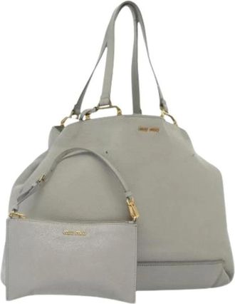 Miu Miu Pre-owned Shoulder Bags, female, Gray, Size: ONE SIZE Pre-owned Shoulder Bag
