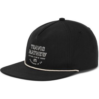 Travis Mathew Salted Shore Adjustable Snapback Cap in Black at Nordstrom, Size One Size Oz
