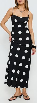 Princess Polly Avienna Polka Dot Maxi Dress in Black Polka Dot at Nordstrom, Size 10