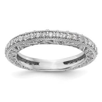 Diamond2Deal 14k White Gold Lab Grown Diamond Wedding Band Ring 1/2Ct Clarity- VS Color- D-E
