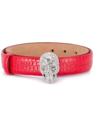 Philipp Plein Cintura con applicazione - Rosso