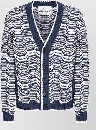 Missoni chevron knit v neck long sleeve cardigan