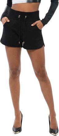 Balmain Black Logo Drawstring Shorts