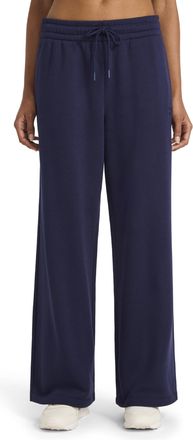 Reebok Womens Tonal Wide Leg Sweatpant, Standard Fit, 30 Inseam, Midweight Cotton-Poly Fabric Track Pants, Vector Navy, M