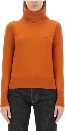 Vivienne Westwood Giulia High Neck - Dames - Coltruien - Oranje - L - Wol - Truien & Vesten