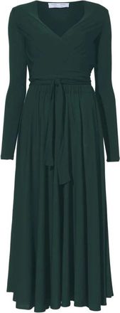 Proenza Schouler Maxi Wikkeljurk - Dames - Maxi kleedjes - Groen - M - Polyester - Kleedjes
