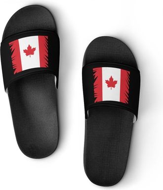 Generic Canadian Flag Unisex Beach Slippers & Pool Slides Anti-Slip House Shoes for Home Outdoor