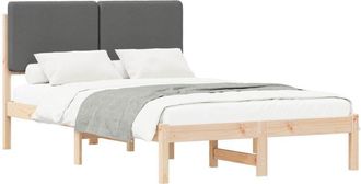 vidaXL Estructura De Cama Con Cabecera Tapizada Gris Oscuro Vidaxl