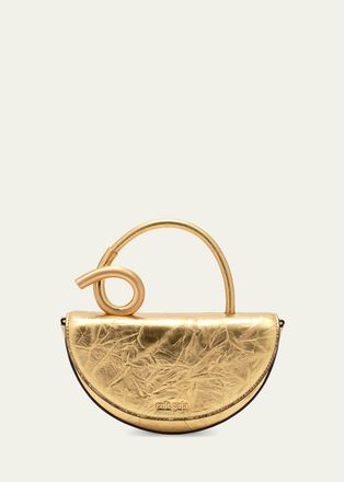 Cult Gaia Azariah Nano Sculptural Metallic Leather Top-Handle Bag