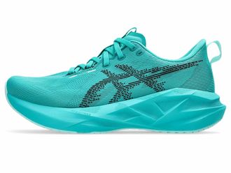 Asics Womens Novablast 5 Running Shoes In Wave Teal/black
