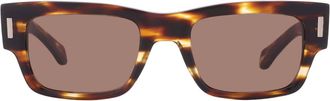 Ferragamo Brown Rectangular Mens Sunglasses SF2011S 216 53