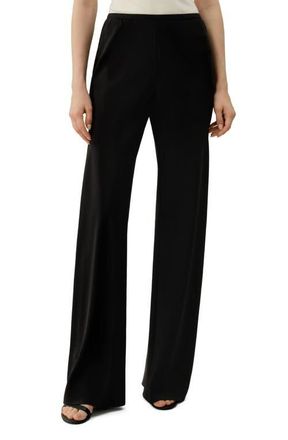 LilySilk Bias Cut Straight Leg Silk Pants in Black at Nordstrom, Size 10