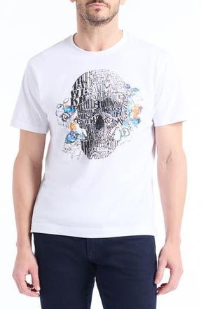 Robert Graham Floral Skull Graphic T-Shirt in White at Nordstrom Rack, Size Xx-Large