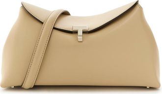 Toteme T-lock Leather Clutch - Cream - One Size