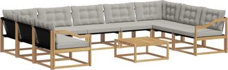 vidaXL Conjunto De Sof&aacute;s De Exterior 10 Uds. Blanco Y Gris Claro Vidaxl