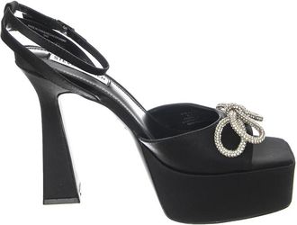 Steve Madden High Heel Sandalen - Dames - Sandalen met hakken - Zwart - 37 1/2 EU - Satijn - Schoenen