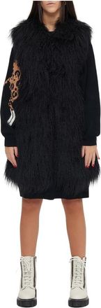 Moschino Lang Faux Fur Vest - Dames - Bodywarmers - Zwart - L - Polyester - Jassen
