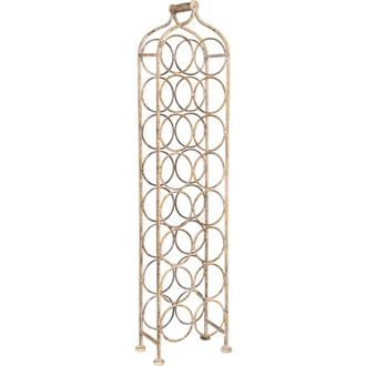 Biscottini International Biscottini - Portavasos De Vino Portabotellas De Hierro Forjado Bodega 106x24 Expositor De Vino De Pie Portavinos 16 Botellas Tienda De Vinos