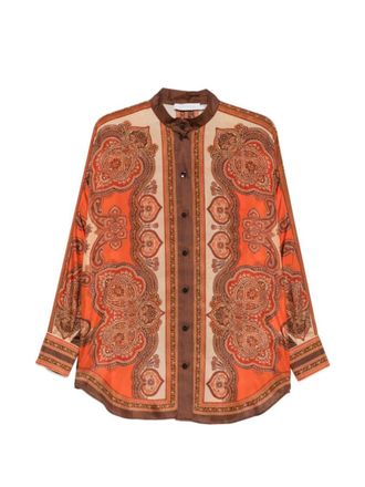 Zimmermann Orange Relaxed Paisley Shirt