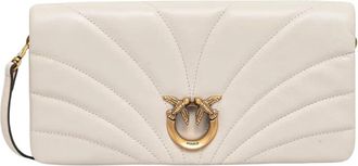 Pinko Gewatteerde Crossbody Tas - Dames - Schoudertassen - Beige - ONE Size - Leer - Tassen